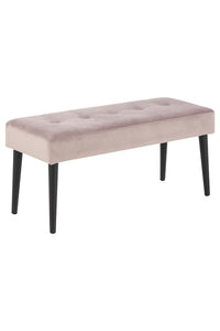 Eettafelbank Frederica 95 cm in oud roze velours stof