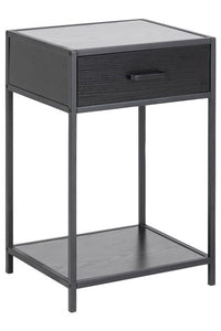 Nachtkastje Sabro met zwart eiken blad