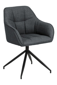 Draaibare eetkamerstoel Egebak in antraciet grijze stof