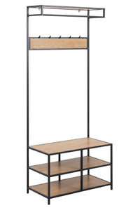 Kledingrek/ kapstok Sabro in wild eiken met zwart frame