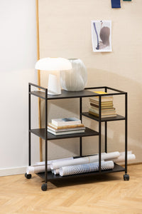 Trolley Nexo op wielen in zwart metaal