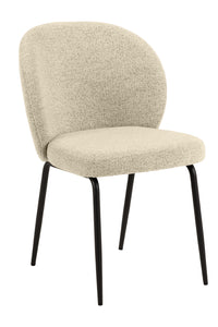 Eetstoel Hojmark in crème boucle stof