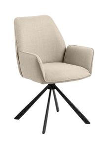 Draaibare eetstoel Hune in beige stof