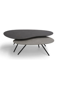 Brees New World salontafelset Cloudy HPL agaat grijs + alu grijs