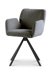 Dyyk eetstoel Falco op draaivoet in stof Baran antracite