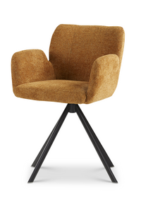 Dyyk eetstoel Falco op draaivoet in stof Baran cognac