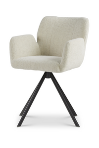 Dyyk eetstoel Falco op draaivoet in stof Baran naturel
