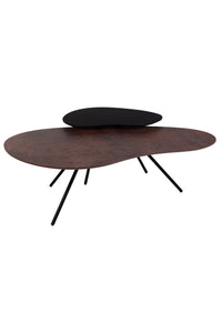 Brees New World Cloudy salontafel  HPL brons + toptafel oak black