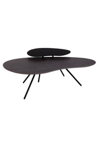 Brees New World Cloudy salontafel  HPL agaat + toptafel oak black