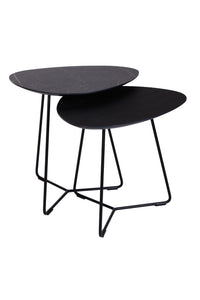 Brees New World bijzettafelset Twinny HPL thunder + black oak