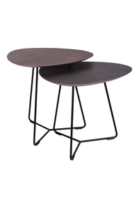 Brees New World bijzettafelset Twinny HPL brons + agaat grijs