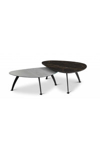 Dyyk 2-delige salontafel set Pepp keramiek Noir Desire + Grigio Collo