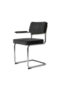 Brovst rib eetkamerstoel grijs met armleuning