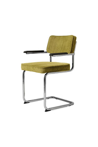 Brovst rib eetkamerstoel groen met armleuning