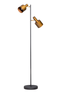 ETH Expo Trading Sledge vloerlamp vintage gold zwart met 2 verstelbare kappen