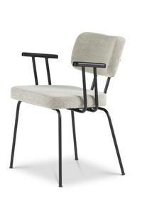 Dyyk eetstoel Ted met arm in stof Portofino multigrey