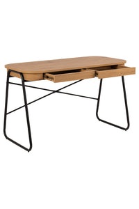 Eiken bureau Ilskov met ronde hoeken en 2 laden