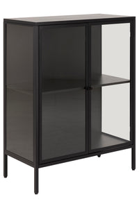 Vitrinekast Nexo in zwart metaal