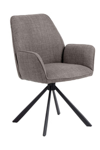 Draaibare eetstoel Hune in grijze stof