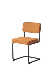 Brovst eetkamerstoel zwart buisframe gele stof