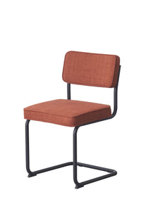 Brovst eetkamerstoel zwart buisframe terra roest stof