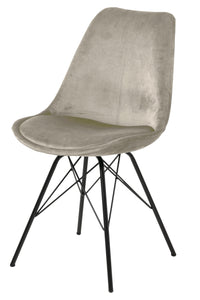 Eetkamerstoel Frostrup in zandkleur velours stof