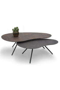 Brees New World salontafelset Cloudy HPL brons + agaat grijs