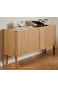 Dressoir Jels 160 cm met schuifdeur van houten latten