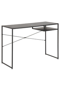 Buro Nexo 110x45 cm met zwart metalen blad en opbergvak