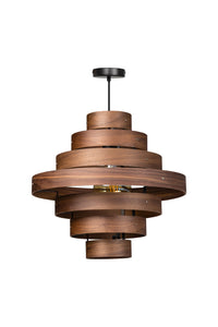 ETH Expo Trading hanglamp Walnut met 7 houten ringen
