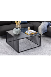 Salontafel Humble 80x80 cm marmer met rookglas