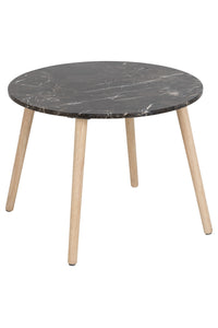 Salontafel Holsted Ø60 cm met bruin marmeren blad