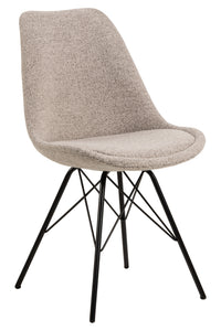 Eetkamerstoel Frostrup in wollige beige stof