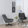 Draaifauteuil Grenaa in donker grijze velours stof