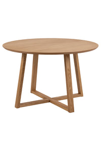 Eettafel Herslev ø120 cm in naturel eiken met kruispoot