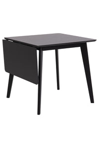 Eetafel Elev 80x80 cm zwart eiken met aanhangblad