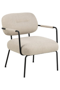 Fauteuil Holbeck in beige stof en zwart frame
