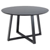 Eettafel Herslev ø120 cm in zwart eiken met kruispoot