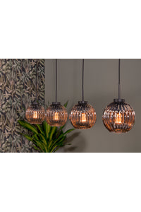 Hanglamp Perpignan met 4 smoke glazen bollen