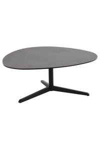 Felsted salontafel met eivormig grijs/zwart keramiek blad