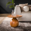 Massieve salontafel Herten in acaciahout met druppelvormige poot