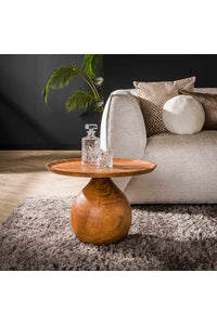 Massieve salontafel Herten in acaciahout met druppelvormige poot
