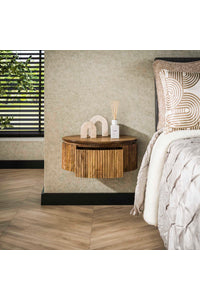 Zwevend nachtkastje Caceres M rond met lade