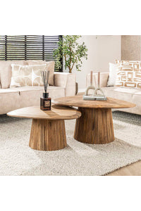 Salontafelset Caceres driehoekig in mangohout