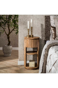 Nachtkastje Caceres rond met lade in mangohout