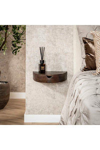 Zwevend nachtkastje Bron halfrond met lade in acaciahout