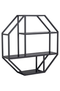 Asymmetrisch wandrek Sabro in zwart met zwart frame