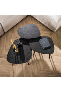 3- delige salontafelset Hanau in grijs metallic