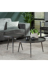 Salontafel set Betzenstein  rond metallic/Grijs