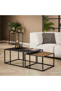 Salontafel Greven in metallic brons antiek + zwart
